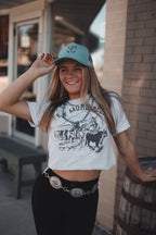 Eat More Beef Western Graphic Tee - Light ash - Cowhide and Conchos