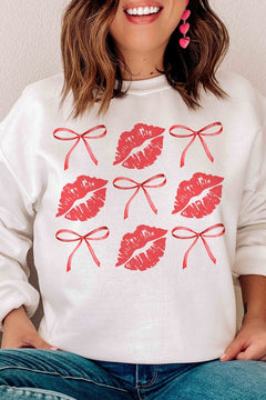 BOWS AND KISSES Graphic Sweatshirt