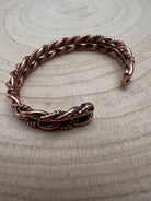 Elaine Tahe Copper Bracelet - Cowhide and Conchos