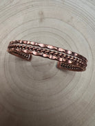 Elaine Tahe Copper Bracelet - Cowhide and Conchos