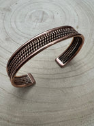 Elaine Tahe Copper Bracelet - Cowhide and Conchos