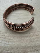 Elaine Tahe Copper Bracelet - Cowhide and Conchos