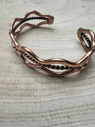 Elaine Tahe Copper Bracelet - Cowhide and Conchos