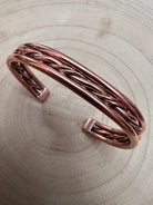 Elaine Tahe Copper Bracelet - Cowhide and Conchos