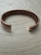 Elaine Tahe Copper Bracelet - Cowhide and Conchos