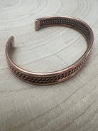 Elaine Tahe Copper Bracelet - Cowhide and Conchos
