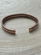 Elaine Tahe Copper Bracelet - Cowhide and Conchos