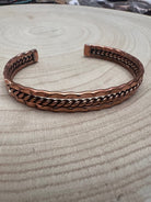 Elaine Tahe Copper Bracelet - Cowhide and Conchos