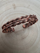 Elaine Tahe Copper Bracelet - Cowhide and Conchos