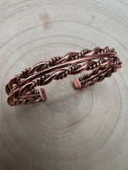 Elaine Tahe Copper Bracelet - Cowhide and Conchos