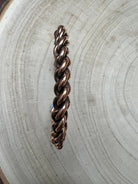 Elaine Tahe Copper Bracelet - Cowhide and Conchos