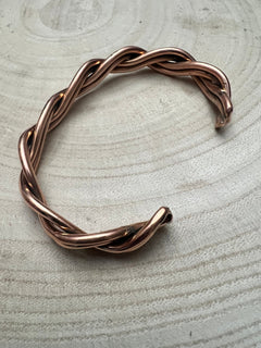 Elaine Tahe Copper Bracelet - Cowhide and Conchos