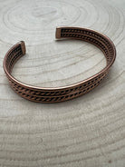 Elaine Tahe Copper Bracelet - Cowhide and Conchos