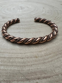 Elaine Tahe Copper Bracelet - Cowhide and Conchos