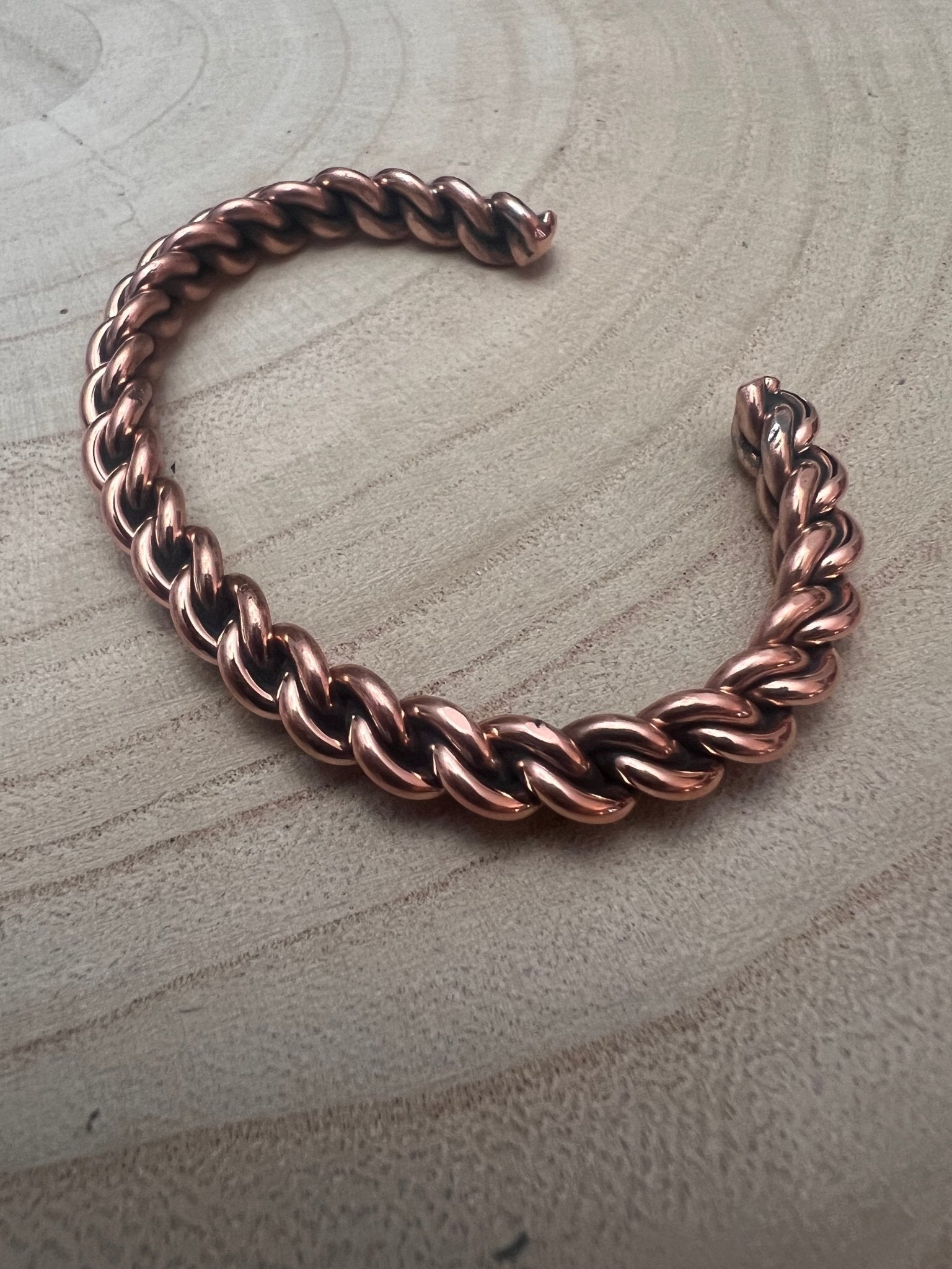 Elaine Tahe Copper Bracelet - Cowhide and Conchos
