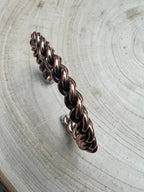 Elaine Tahe Copper Bracelet - Cowhide and Conchos
