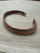 Elaine Tahe Copper Bracelet - Cowhide and Conchos