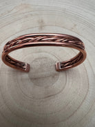 Elaine Tahe Copper Bracelet - Cowhide and Conchos