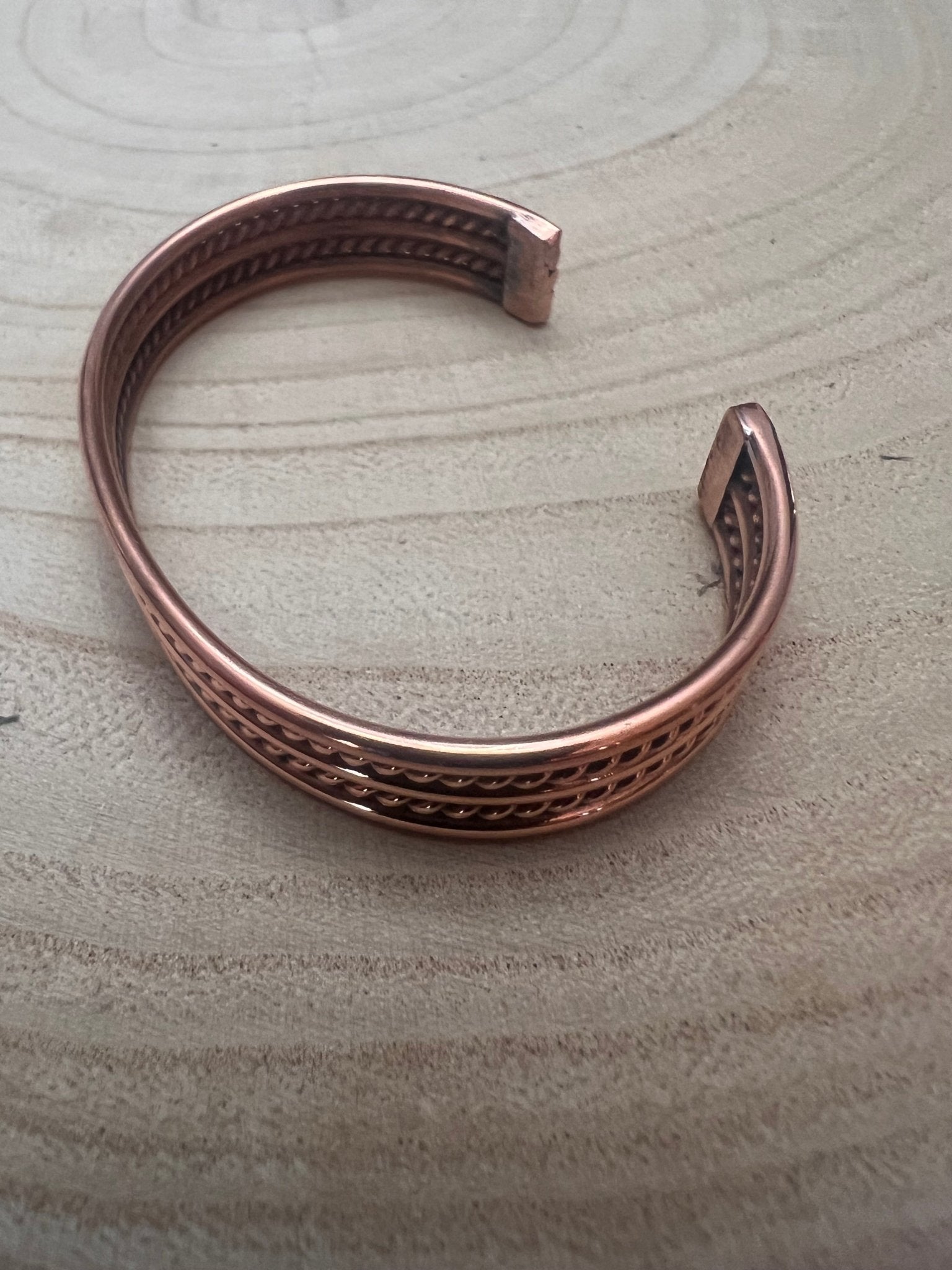 Elaine Tahe Copper Bracelet - Cowhide and Conchos