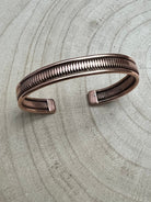 Elaine Tahe Copper Bracelet - Cowhide and Conchos