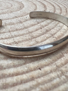 Elaine Tahe Sterling Silver Bracelet - Cowhide and Conchos