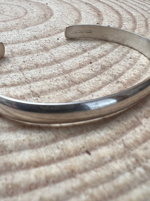 Elaine Tahe Sterling Silver Bracelet - Cowhide and Conchos