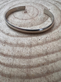 Elaine Tahe Sterling Silver Bracelet - Cowhide and Conchos