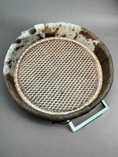 Embossed Leather Display Tray - Cowhide and Conchos