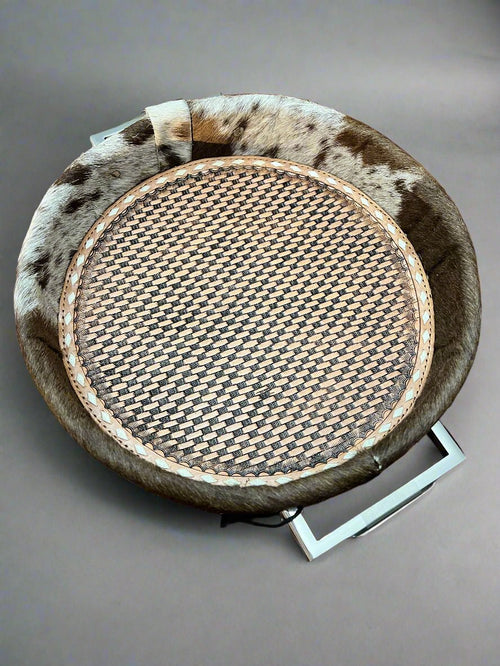 Embossed Leather Display Tray - Cowhide and Conchos