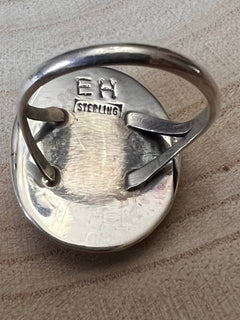 Ernest Hawthorne Spiny Oyster & Sterling Silver Ring - Size 8 - Cowhide and Conchos