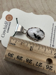 Ernest Hawthorne White Buffalo & Sterling Silver Pendant - Cowhide and Conchos