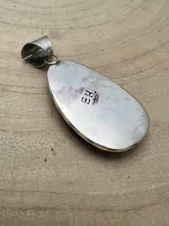 Ernest Hawthorne White Buffalo & Sterling Silver Pendant - Cowhide and Conchos