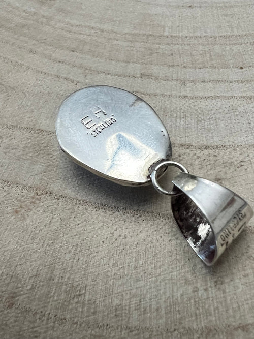 Ernest Hawthorne White Buffalo & Sterling Silver Pendant - Cowhide and Conchos