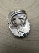 Eunise Wilson Turquoise & Sterling Silver Ring Size 8 - Cowhide and Conchos