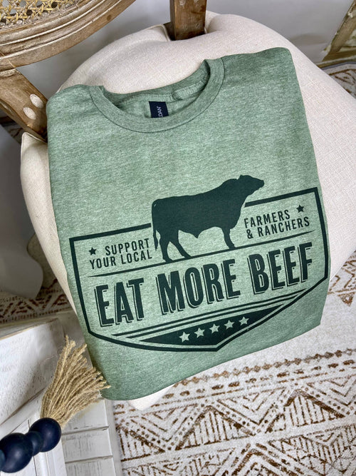 Farmers & Ranchers Eat More Beef (Gildan t - Shirt) - Cowhide and Conchos