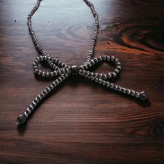 Faux Bow Necklace - Cowhide and Conchos