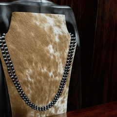 Faux Pearl Necklace - 60 inch! - Cowhide and Conchos