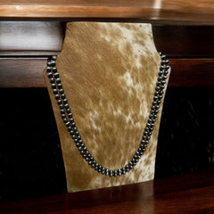 Faux Pearl Necklace - 60 inch! - Cowhide and Conchos