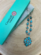 Faux Turquoise Necklace and Pendent - 18" Necklace - Cowhide and Conchos