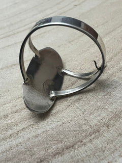 Felix Perry Navajo Handmade Opal Shadowbox Ring - Cowhide and Conchos