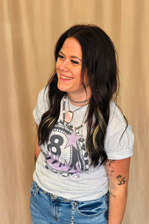 Flaming 8 Ball T-shirt - Cowhide and Conchos
