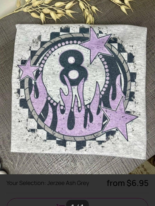 Flaming 8 Ball T-shirt - Cowhide and Conchos