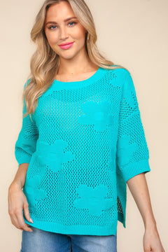 Floral Crochet Sweater Top - Cowhide and Conchos