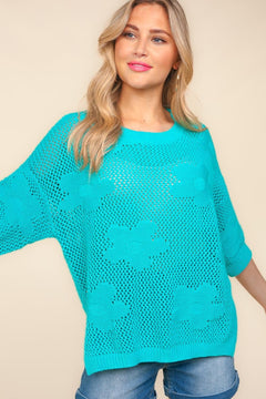 Floral Crochet Sweater Top - Cowhide and Conchos
