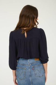 Floral Embroidered Yoke 3/4 Sleeve Blouse - Cowhide and Conchos