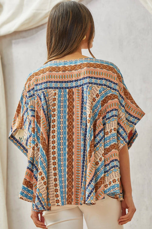 Floral Poncho Top - Small/Medium remaining - Cowhide and Conchos