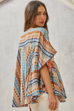 Floral Poncho Top - Small/Medium remaining - Cowhide and Conchos