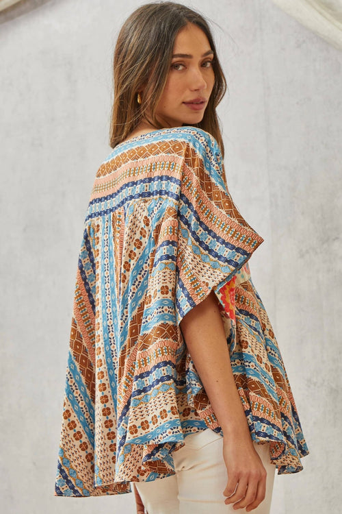 Floral Poncho Top - Small/Medium remaining - Cowhide and Conchos