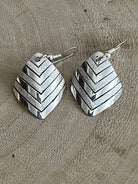 Florence Tahe Navajo Handmade Sterling silver Earrings - Cowhide and Conchos