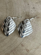 Florence Tahe Navajo Handmade Sterling silver Earrings - Cowhide and Conchos